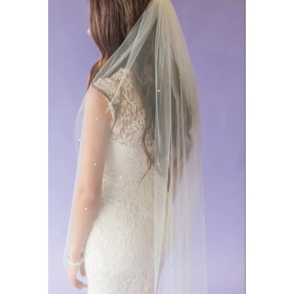 NWT Cathedral Wedding Veil Crystal Rhinestone‎ Ivory